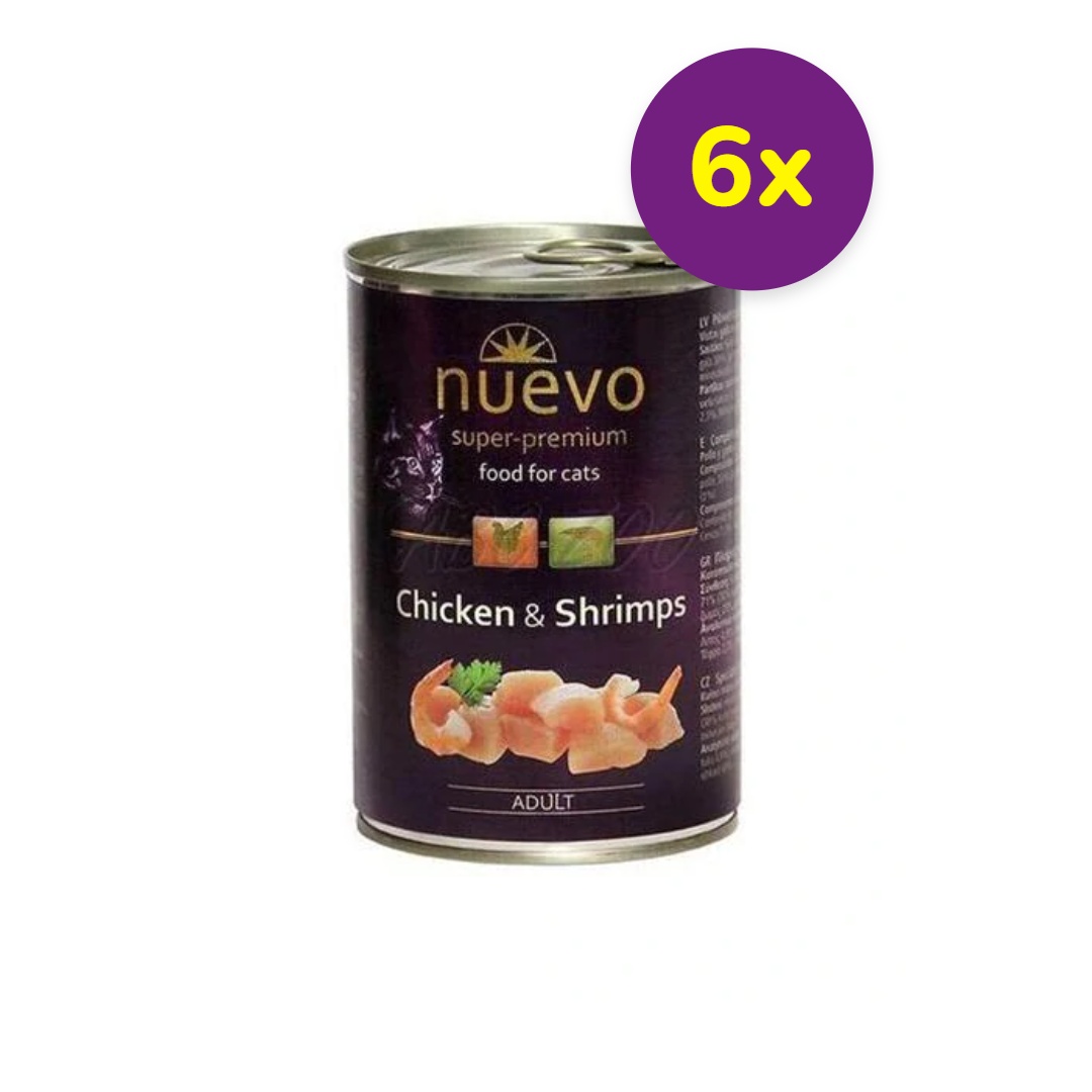 NUEVO cat Adult Chicken & Shrimps bal. 6 x 400 g konzerva